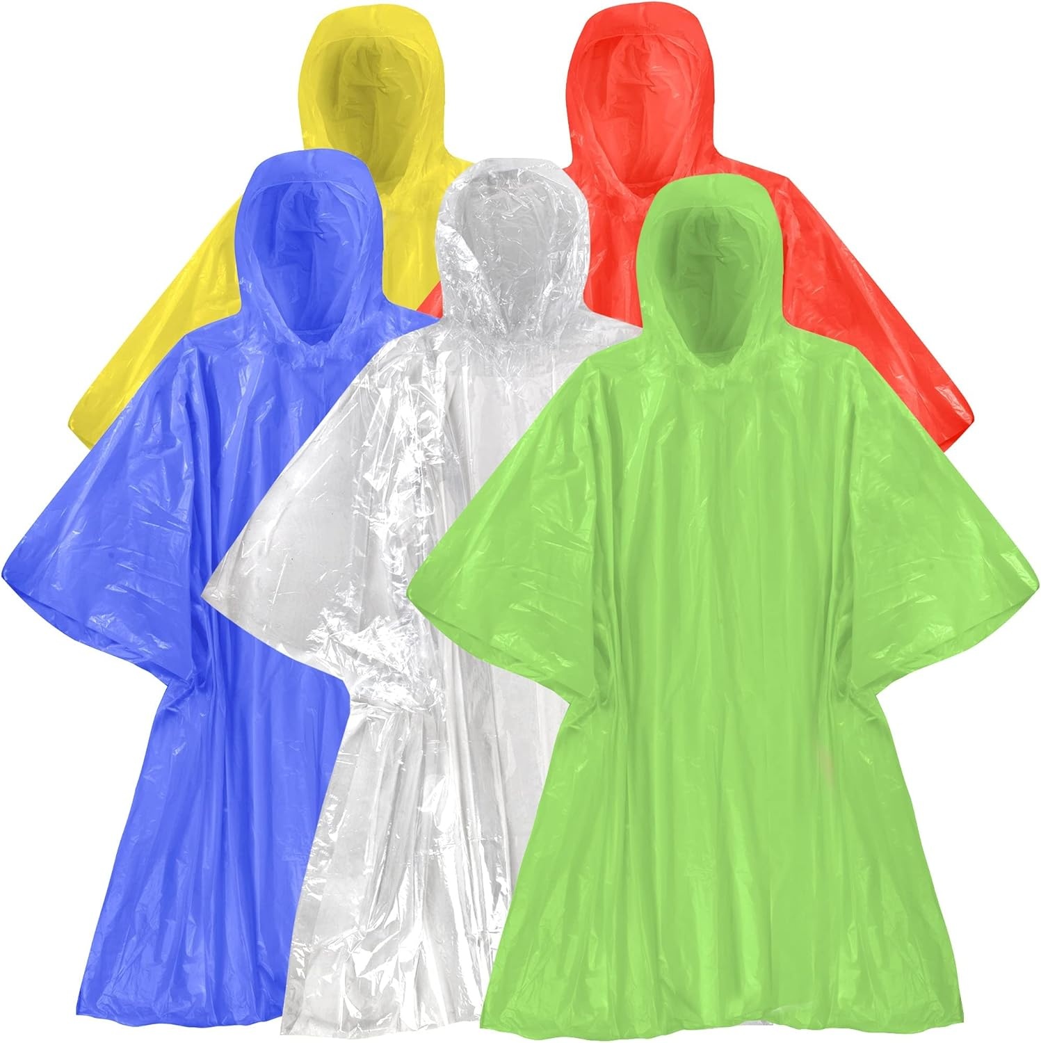 image:imageTrail maker Bulk Rain Ponchos for Adults 200 Pack 100 Waterproof Emergency Disposable Wholesale Rain Coat Ponchos with HoodAssorted Colors