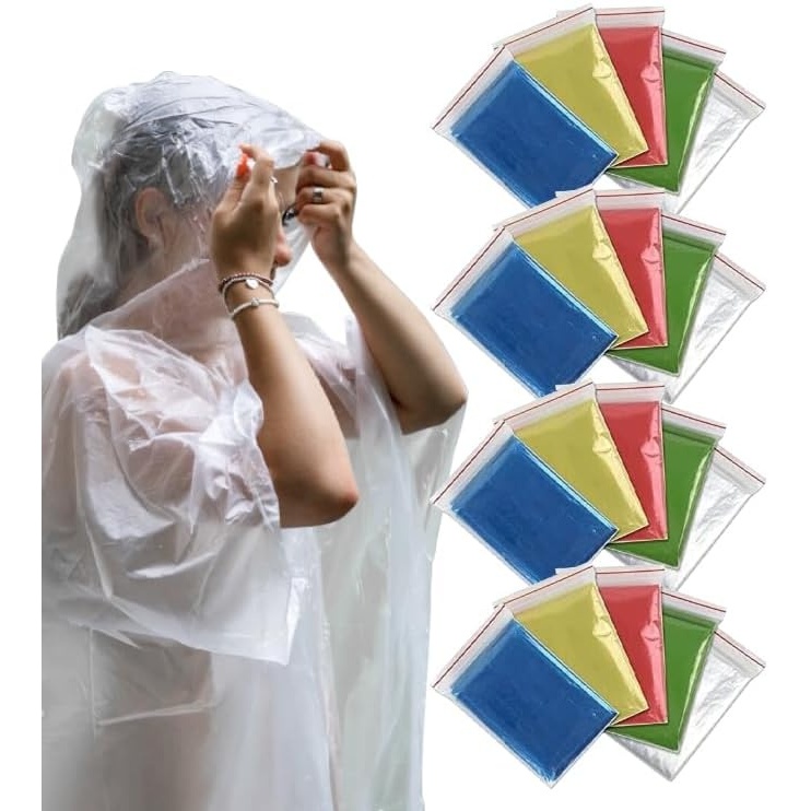 image:imageTrail maker Bulk Rain Ponchos for Adults 200 Pack 100 Waterproof Emergency Disposable Wholesale Rain Coat Ponchos with HoodAssorted Colors