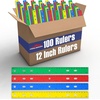 image:imageTrailmaker 100 Pack 12 Inch Bulk Rulers for Classroom Students amp Kids Dual Sided Imperial Inches and Metric CMMM Measuring Rulers Bulk School Supplies for Preschool Elementary100 Pack