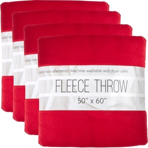 image:image24 Pack Bulk Fleece Fall Throw Blankets 50x60 for Wedding Favors Homeless Women Men Homes Bed Sofa Couch Office Pet Blankets Travel  Soft Warm Lightweight Throw Blankets in Bulk 8 ColorRed