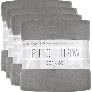 image:image24 Pack Bulk Fleece Fall Throw Blankets 50x60 for Wedding Favors Homeless Women Men Homes Bed Sofa Couch Office Pet Blankets Travel  Soft Warm Lightweight Throw Blankets in Bulk 8 ColorGrey