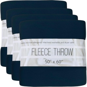 image:image24 Pack Bulk Fleece Fall Throw Blankets 50x60 for Wedding Favors Homeless Women Men Homes Bed Sofa Couch Office Pet Blankets Travel  Soft Warm Lightweight Throw Blankets in Bulk 8 ColorNavy Blue