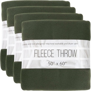 image:image24 Pack Bulk Fleece Fall Throw Blankets 50x60 for Wedding Favors Homeless Women Men Homes Bed Sofa Couch Office Pet Blankets Travel  Soft Warm Lightweight Throw Blankets in Bulk 8 ColorDark Green