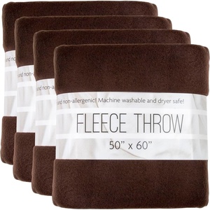 image:image24 Pack Bulk Fleece Fall Throw Blankets 50x60 for Wedding Favors Homeless Women Men Homes Bed Sofa Couch Office Pet Blankets Travel  Soft Warm Lightweight Throw Blankets in Bulk 8 ColorBrown