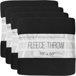 image:image24 Pack Bulk Fleece Fall Throw Blankets 50x60 for Wedding Favors Homeless Women Men Homes Bed Sofa Couch Office Pet Blankets Travel  Soft Warm Lightweight Throw Blankets in Bulk 8 ColorBlack