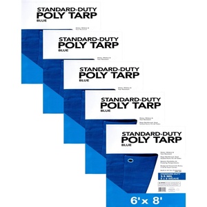 image:image25 Pack Blue Tarps Heavy Duty Waterproof Bulk Tarps for Homeless Camping Tents Construction Debris Roof 6 ft x 8 ft6 ft x 8 ft