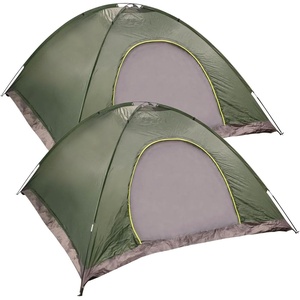 image:image5 Pack of 5 to 6 Person Tent All Season Pop Up Waterproof for Camping Groups Immigrants Disaster Relief Homeless People Bulk Cold Weather TentsGreen Tents