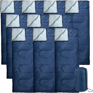 image:imageBulk 10 Pack Envelope Sleeping Bags 4 Seasons Warm or Cold Lightweight Indoor Outdoor Sleeping Bags for Adults Backpacking CampingBlue Sleeping Bags