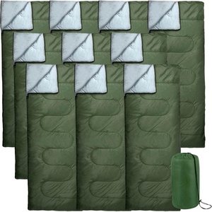 image:imageBulk 10 Pack Envelope Sleeping Bags 4 Seasons Warm or Cold Lightweight Indoor Outdoor Sleeping Bags for Adults Backpacking CampingGreen Sleeping Bags