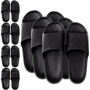 image:imageTrail Maker Slide Sandals for Women Wedding Flip Flops in Bulk Washable House ShoesAll Black Pack