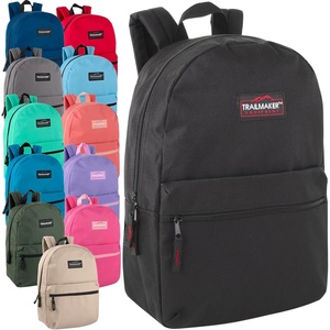 image:imageTrail maker 24 Pack 17 Inch Backpacks in Bulk Backpacks for Boys Girls School and Homeless DonationAssorted 12 Colors Pack