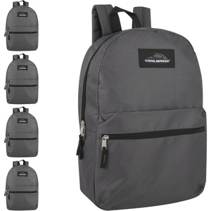 image:imageTrail maker 24 Pack 17 Inch Backpacks in Bulk Backpacks for Boys Girls School and Homeless DonationGray