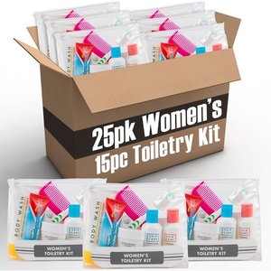 image:imageTrail maker 25 Kits Homeless Care Package Supplies Bulk Summer Hygiene Travel Kits for Women 15 Piece Travel Size Toiletries Homeless Supplies in Bulk for Charity
