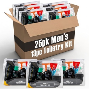 image:imageTrail maker 25 Pack Homeless Care Package Hygiene Kits for Men 13 Piece Travel Size Toiletries Summer Essentials with Toothbrush Soap Shampoo and Deodorant