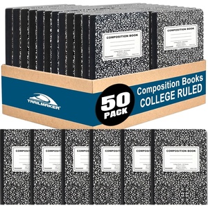 image:imageTrail maker 50 Pack Bulk Composition Notebooks College Ruled Marble Cover 200 Pages 100 Sheets 975 x 75 Bulk School Supplies for Classroom Office amp School Donations50 Pack