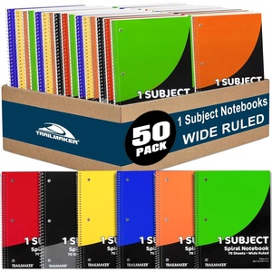 image:imageTrail maker Bulk Notebooks 50 Pack One Subject Notebooks Wide Ruled 140 Pages 70 SheetsSpiral Bulk Notebooks for Kids School Supplies Journaling Note Taking Students and Work50 Pack