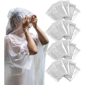 image:imageTrail maker Bulk Rain Ponchos for Adults 200 Pack 100 Waterproof Emergency Disposable Wholesale Rain Coat Ponchos with HoodClear Pack