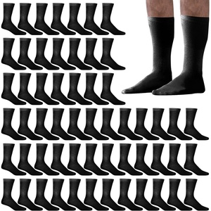 image:imageTrail maker Mens Crew Socks100 Pairs Bulk MoistureWicking Crew Socks for Men size 1013Heat amp Cold Homeless DonationBlack