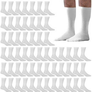 image:imageTrail maker Mens Crew Socks100 Pairs Bulk MoistureWicking Crew Socks for Men size 1013Heat amp Cold Homeless DonationWhite