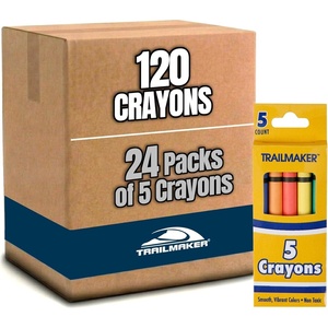 image:imageTrail maker Wholesale Bright Wax Coloring Crayons in Bulk 24 Pack 5 Per Box in Assorted Bundle Art Sets 24 Pack24 Pack