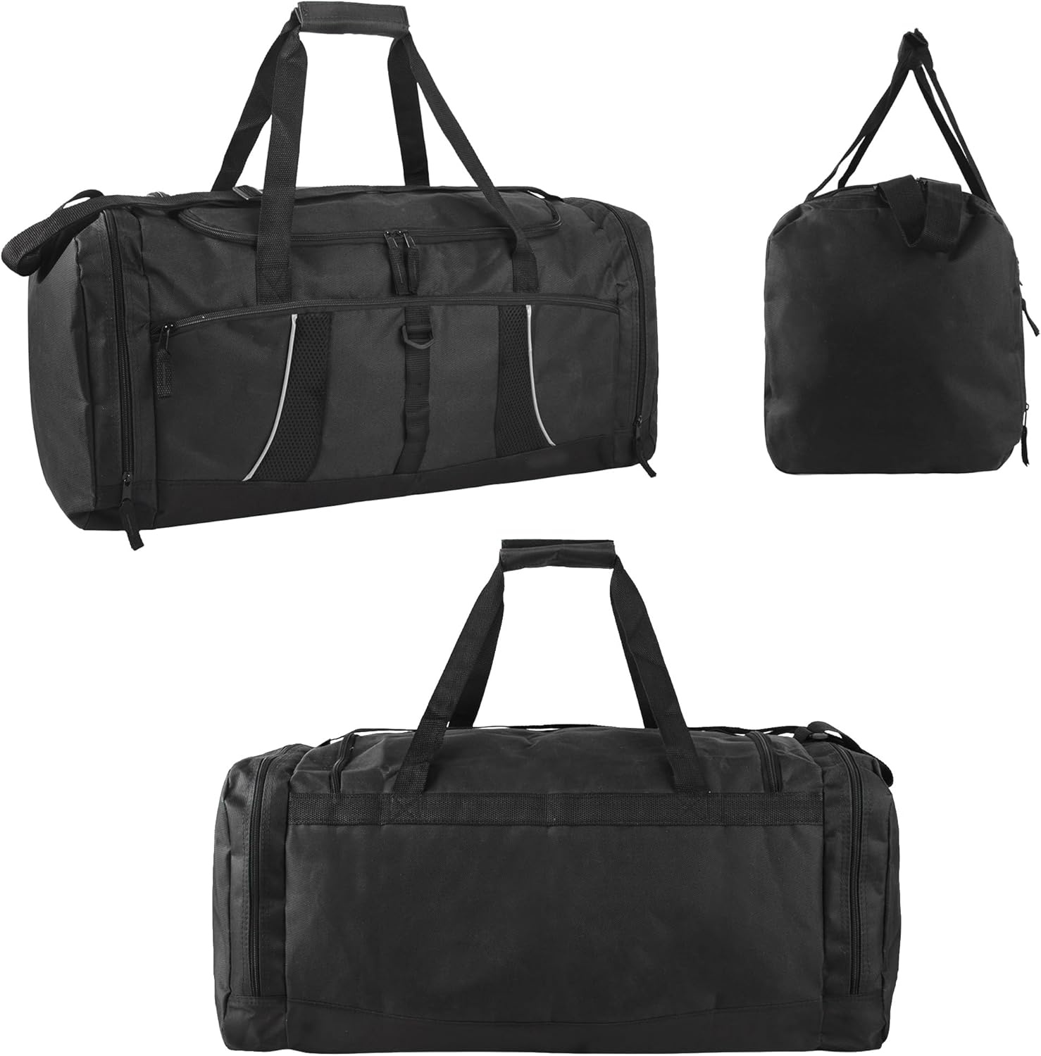 image:image24 pack Extra Large 26 Inch 79 Liter Duffel Bags 48 Inch Shoulder Strap Reflective Piping for Travel Gym Sports Track Field in Navy BlueAssorted Colors