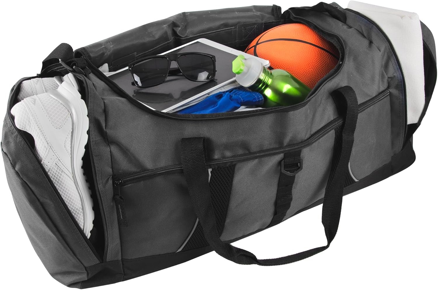 image:image24 pack Extra Large 26 Inch 79 Liter Duffel Bags 48 Inch Shoulder Strap Reflective Piping for Travel Gym Sports Track Field in Navy BlueAssorted Colors