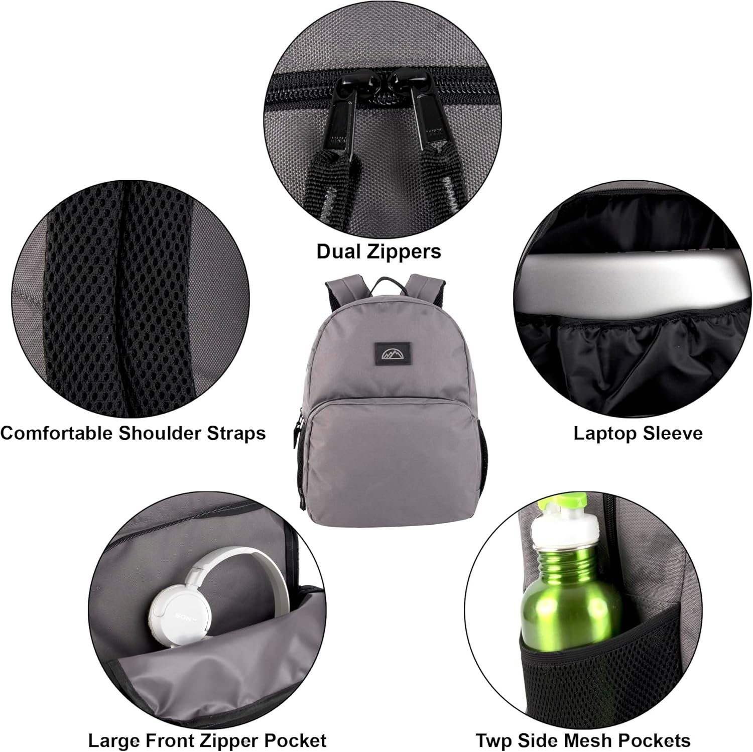 image:imageSummit Ridge 17 Inch Laptop Backpacks 24 Pack Large Pockets Mesh Shoulder Straps for Travel Commute24 Pack Assorted Colors