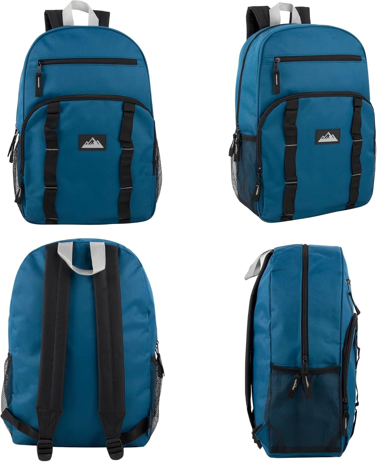 image:imageTrail maker 24 Pack Multicolor Mesh Side Pocket 17 Inch Backpacks Padded Shoulder Straps for Travel Commute24 Pack Assorted Dark Colors