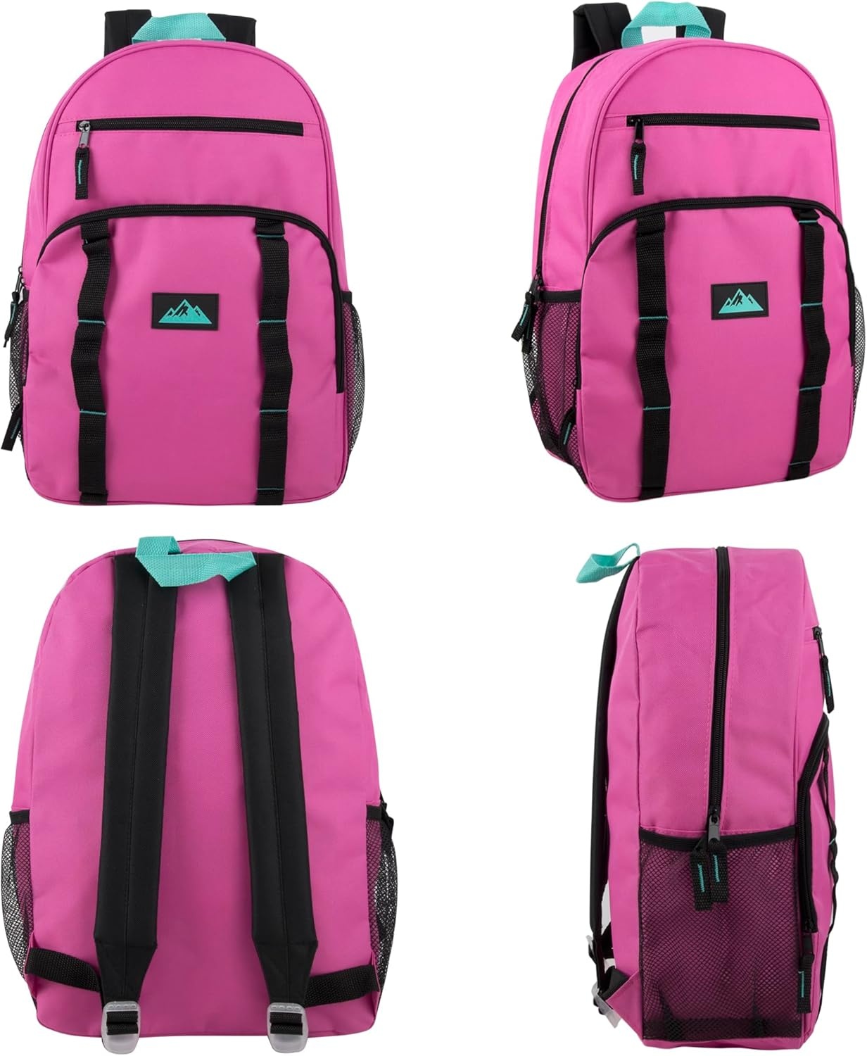 image:imageTrail maker 24 Pack Multicolor Mesh Side Pocket 17 Inch Backpacks Padded Shoulder Straps for Travel Commute24 Pack Assorted Pastel Colors