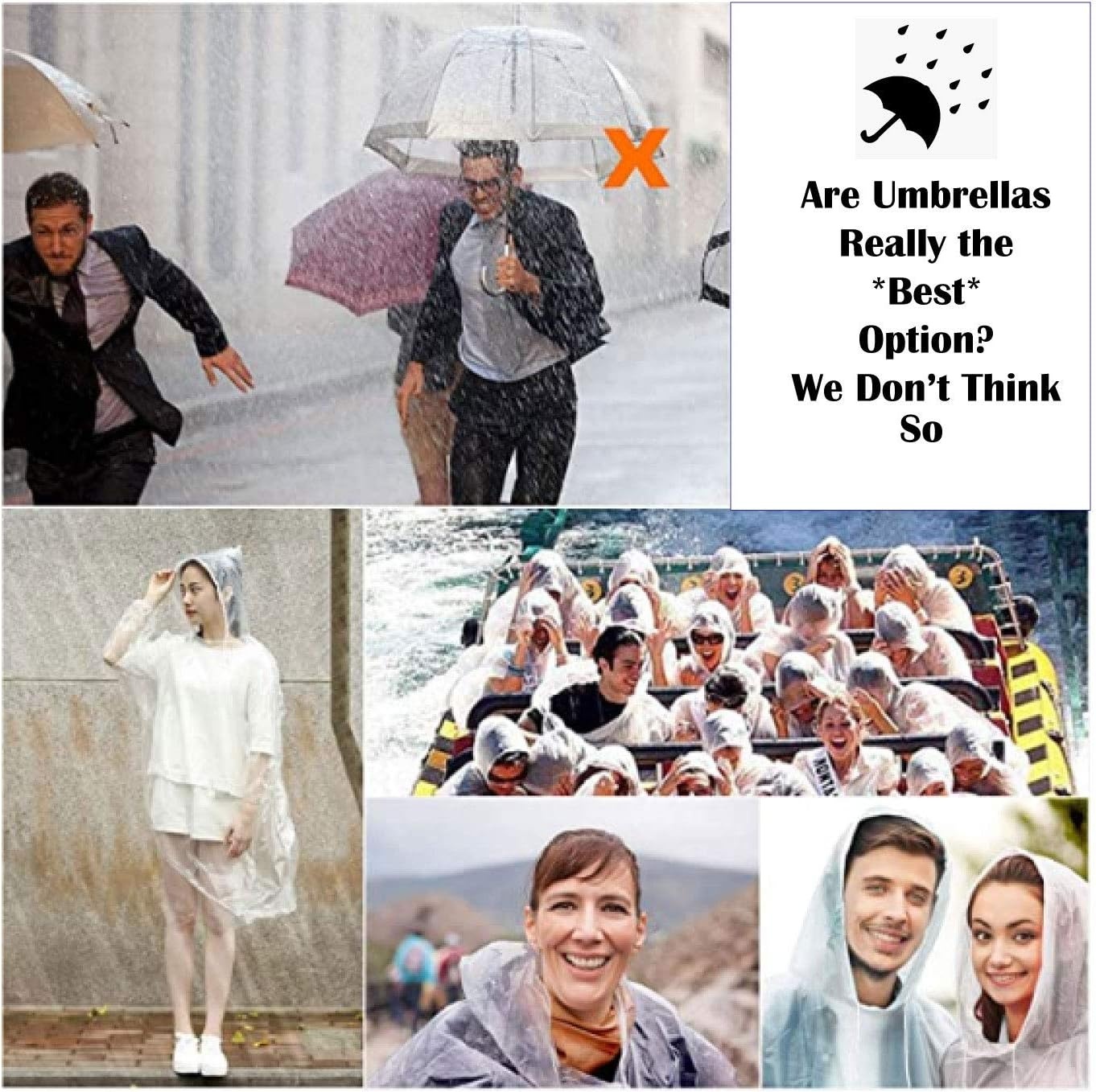 image:imageTrail maker Bulk Rain Ponchos for Adults 10 Pack Disposable Wholesale Rain Coats 100 Waterproof Emergency Ponchos with HoodAssorted Colors Pack
