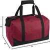 image:image30 Liter 17 Inch Canvas Duffle Bags for Men and Women  Travel Weekender Overnight CarryOn Shoulder Duffel Tote Bags GreyRed