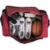 image:image30 Liter 17 Inch Canvas Duffle Bags for Men and Women  Travel Weekender Overnight CarryOn Shoulder Duffel Tote Bags GreyRed