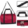 image:image30 Liter 17 Inch Canvas Duffle Bags for Men and Women  Travel Weekender Overnight CarryOn Shoulder Duffel Tote Bags GreyRed
