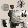 image:imageLaundry Bag Backpack with Shoulder Straps and Mesh Pocket Laundry Backpack Large Portable Laundry Hamper for College Laundromat Apartment with Drawstring Closure Adjustable Back Straps BlackKhaki