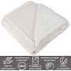 image:imageWaffle Knit Textured Throw Blanket Soft for Couch Sofa Twin Bed Kids Adults 50 x 60 Chenille Knit Blanket Boho Throw Blanket for Home Decor 250 GSM Navy BlueCreamy White