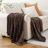image:imageWaffle Knit Textured Throw Blanket Soft for Couch Sofa Twin Bed Kids Adults 50 x 60 Chenille Knit Blanket Boho Throw Blanket for Home Decor 250 GSM Navy BlueChocolate Brown
