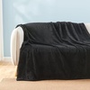 image:imageWaffle Knit Textured Throw Blanket Soft for Couch Sofa Twin Bed Kids Adults 50 x 60 Chenille Knit Blanket Boho Throw Blanket for Home Decor 250 GSM Navy BlueMidnight Black