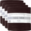 image:imageTwin Size Fleece Blankets in Bulk Microfiber Fleece Sherpa Blankets for Bed Bulk 24 Pack Hypoallergenic 60x80 Throw BlanketsBrown