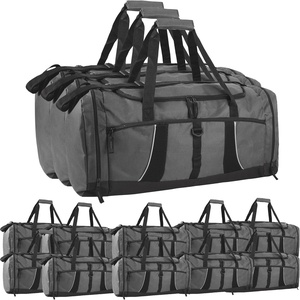 image:image24 pack Extra Large 26 Inch 79 Liter Duffel Bags 48 Inch Shoulder Strap Reflective Piping for Travel Gym Sports Track Field in Navy BlueGray
