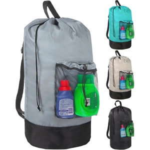 image:imageLaundry Bag Backpack with Shoulder Straps and Mesh Pocket Laundry Backpack Large Portable Laundry Hamper for College Laundromat Apartment with Drawstring Closure Adjustable Back Straps BlackSmoky