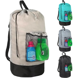 image:imageLaundry Bag Backpack with Shoulder Straps and Mesh Pocket Laundry Backpack Large Portable Laundry Hamper for College Laundromat Apartment with Drawstring Closure Adjustable Back Straps BlackKhaki