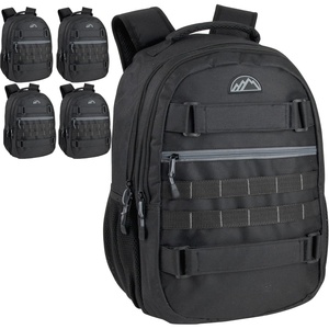 image:imageTrail maker 24 Pack Bulk 185 Inch Heavy Duty Dual Compartment Laptop Backpacks with Skateboard Straps for Homeless Adults Heather GrayAll Black Pack