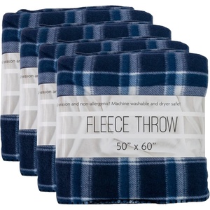 image:imageTrail maker 24 Pack Bulk Plaid Sherpa Fleece Throw Blankets 50 x 60 for Wedding Guests Homeless Pets  Plaid Fleece Throw Blankets BulkBlue Plaid