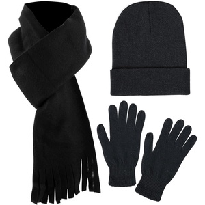 image:imageTrail maker Adult Winter Gear Set Bulk Pack of 50 Sets Beanie HatGloves amp Scarf ComboWarm Knit Cold Weather AccessoriesBlack