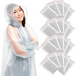 image:imageTrail maker Bulk Rain Ponchos for Adults 10 Pack Disposable Wholesale Rain Coats 100 Waterproof Emergency Ponchos with HoodAll Clear Pack