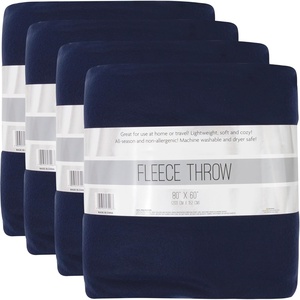 image:imageTwin Size Fleece Blankets in Bulk Microfiber Fleece Sherpa Blankets for Bed Bulk 24 Pack Hypoallergenic 60x80 Throw BlanketsBlue