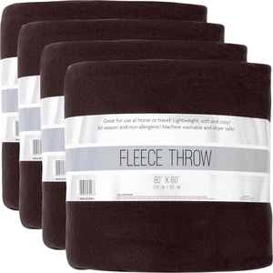 image:imageTwin Size Fleece Blankets in Bulk Microfiber Fleece Sherpa Blankets for Bed Bulk 24 Pack Hypoallergenic 60x80 Throw BlanketsBrown