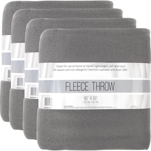 image:imageTwin Size Fleece Blankets in Bulk Microfiber Fleece Sherpa Blankets for Bed Bulk 24 Pack Hypoallergenic 60x80 Throw BlanketsGray