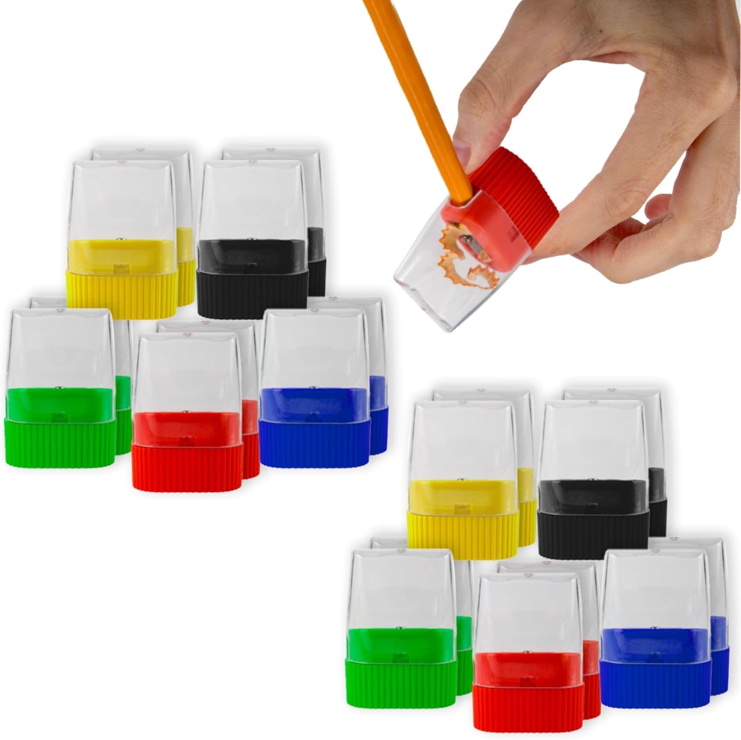 image:image25 Pack Handheld Manual Pencil Sharpeners in Bulk Plastic Pencil Sharpeners for School Kids Teachers  Use for Colored Pencils 2 Pencils Crafts Art Classrooms Camp100 Sharpeners Pack