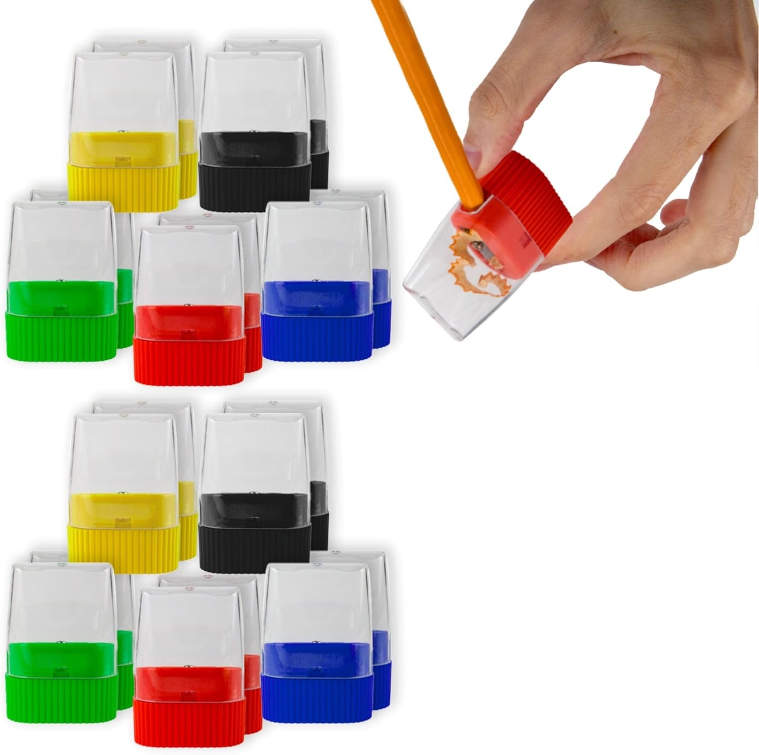 image:image25 Pack Handheld Manual Pencil Sharpeners in Bulk Plastic Pencil Sharpeners for School Kids Teachers  Use for Colored Pencils 2 Pencils Crafts Art Classrooms Camp25 Sharpeners Pack